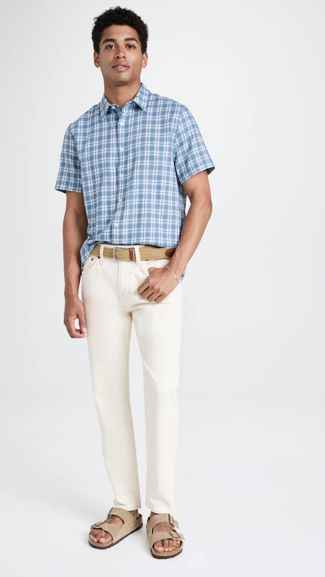 Vince Men's Waterfront Plaid Shirt | Casual Long Sleeve Button Down Shirt for Men | Perfect for Outdoor Activities, Work & Date Nights