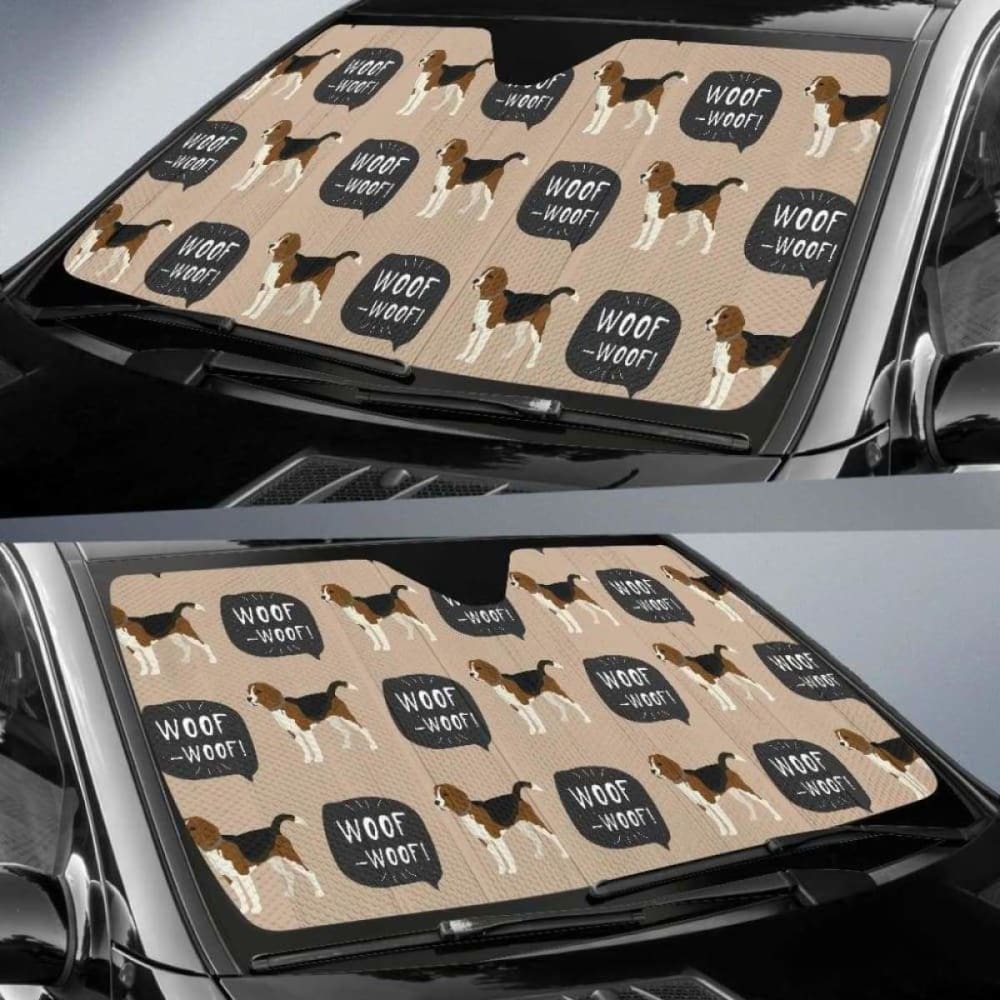 Beagle Pattern Car Sun Shade for Windshield - UV Protection & Heat Blocking - Universal Fit for Most Vehicles - Perfect for Summer Driving, Road Trips & Parking Outdoors