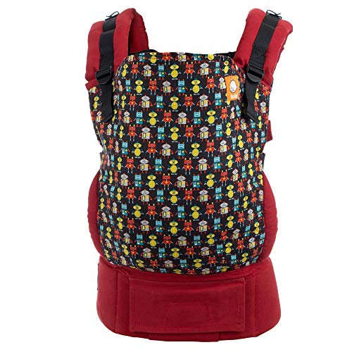 Tula Ergonomic Baby Carrier - Standard Size for 15-45 lbs - Little Robots Design - Comfortable & Adjustable for Parents - Perfect for Hiking, Shopping & Daily Use