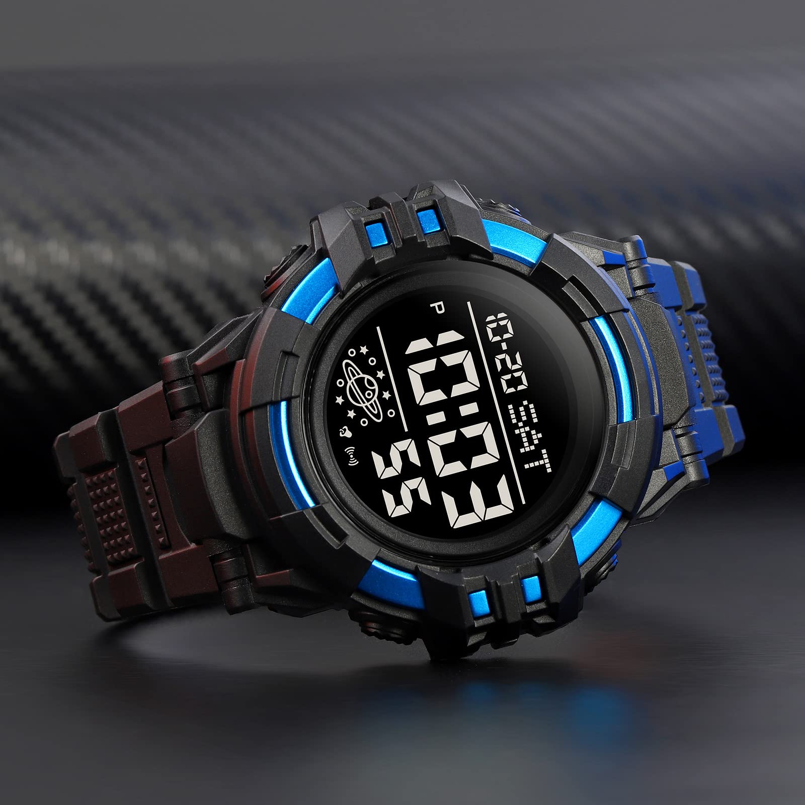 Gosasa Men's Digital Sports Watch - Waterproof LED Stopwatch with Countdown, 12/24 Hour Display & Multifunction for Running, Gym, Outdoor Activities | Perfect for Athletes & Fitness Enthusiasts