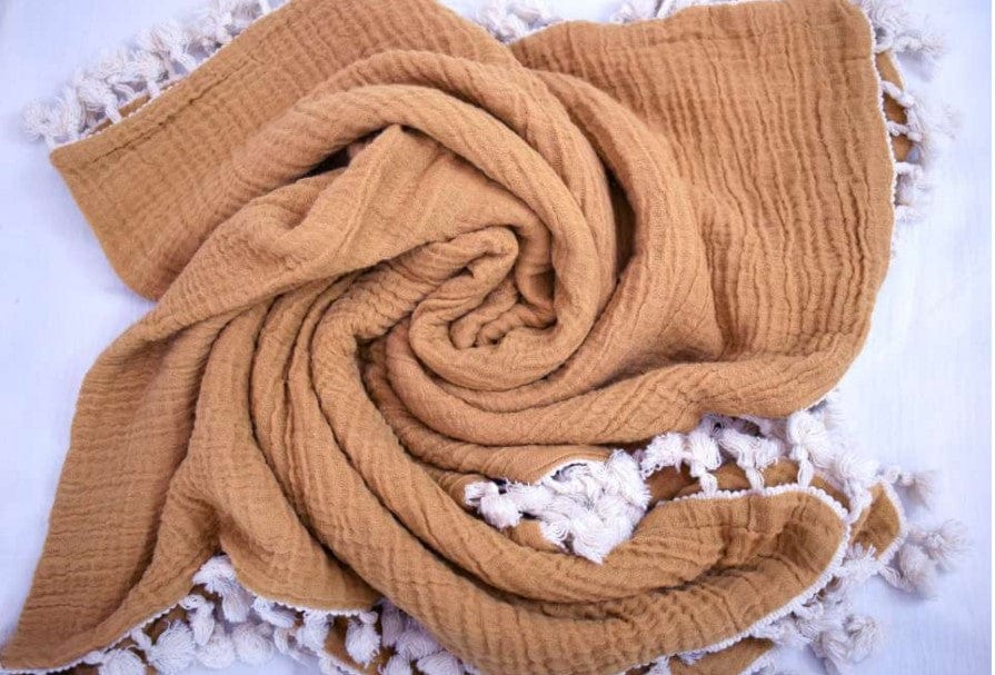 6-Layer Muslin Baby Blanket by Crane - Soft, Breathable & Lightweight for Swaddling, Nursing & Stroller Use