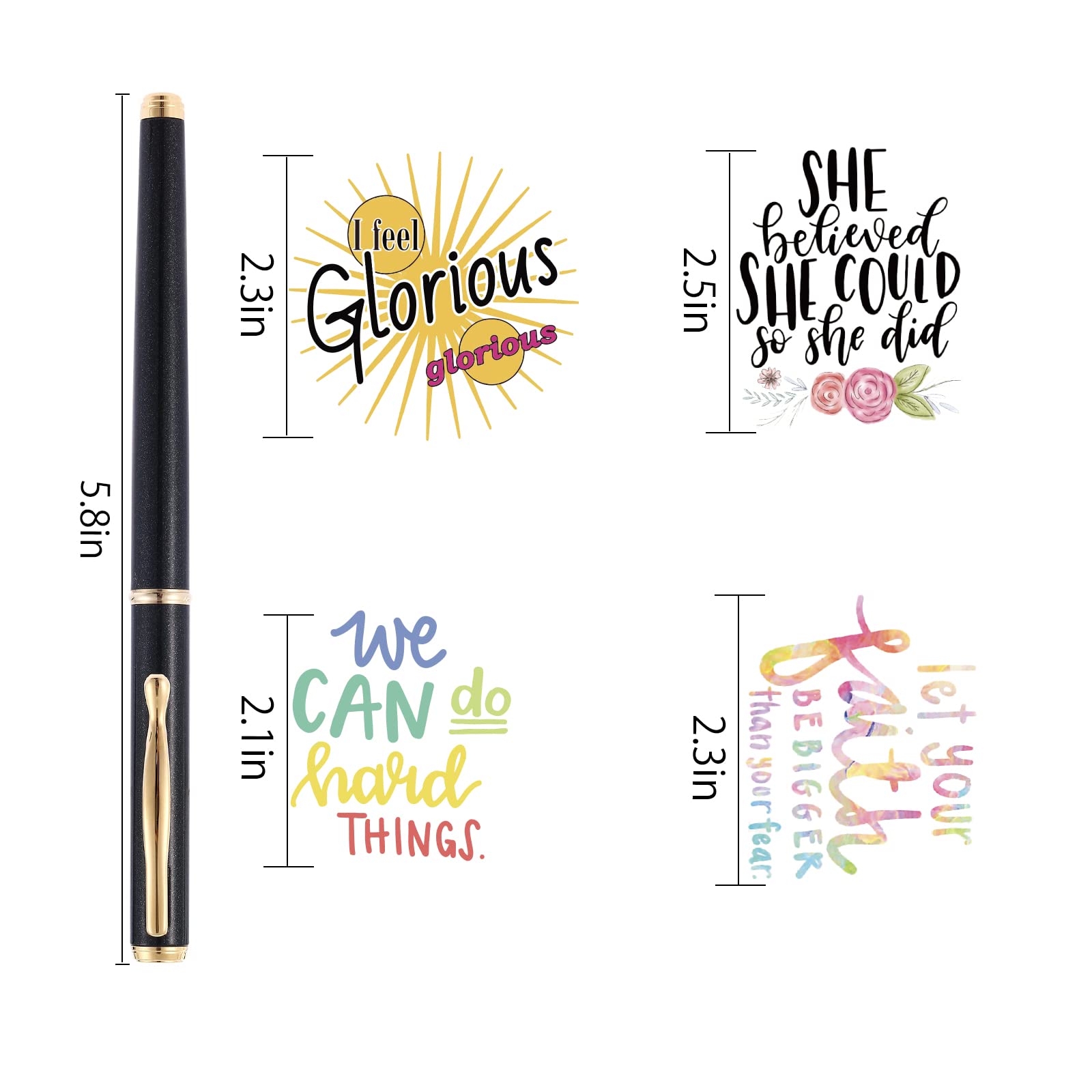 50 PCS Motivational Rub-On Transfer Stickers - Inspirational Words for Kids, Teens & Students - Die-Cut Decorative Stickers for Crafts, Water Bottles, Helmets & Furniture - Perfect for DIY Projects, School Supplies & Home Decor