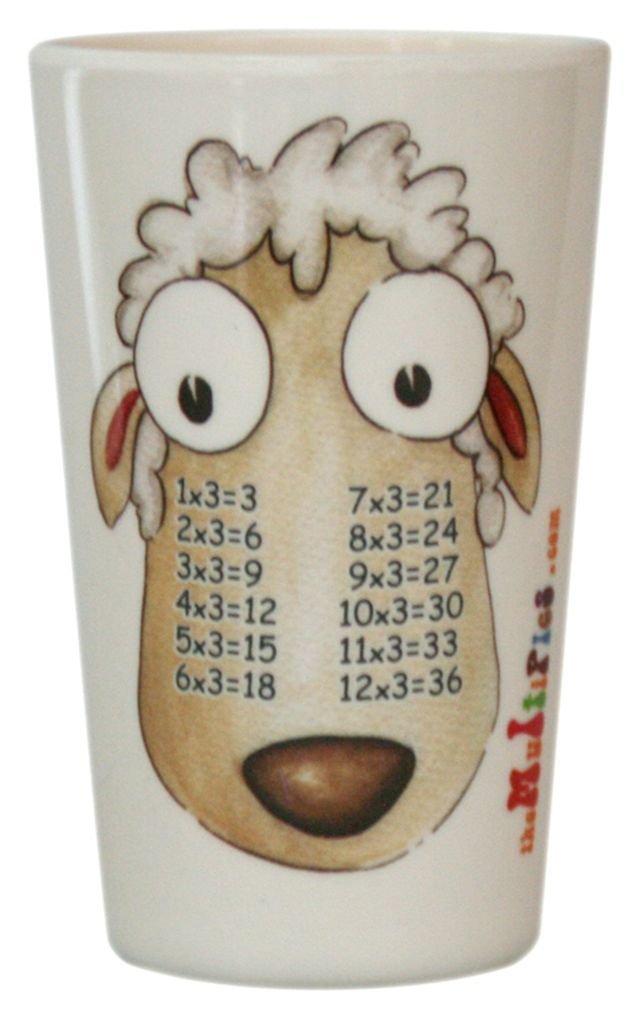 4-Piece Times Table Dinnerware Set - 8 oz Melamine Tumblers for Middle Years Kids | Durable & Safe Kids Cups for School, Picnics & Family Meals