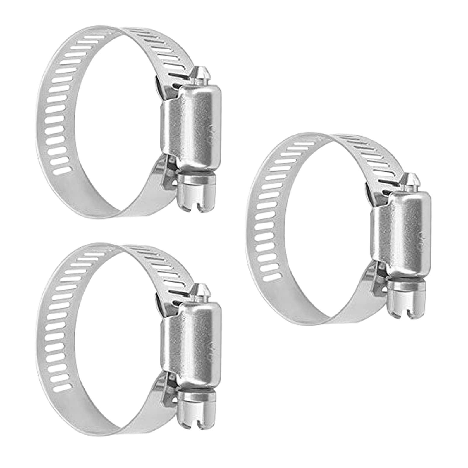 Premium Stainless Steel Hose Clamps Set - 3 Pack (1-1/2