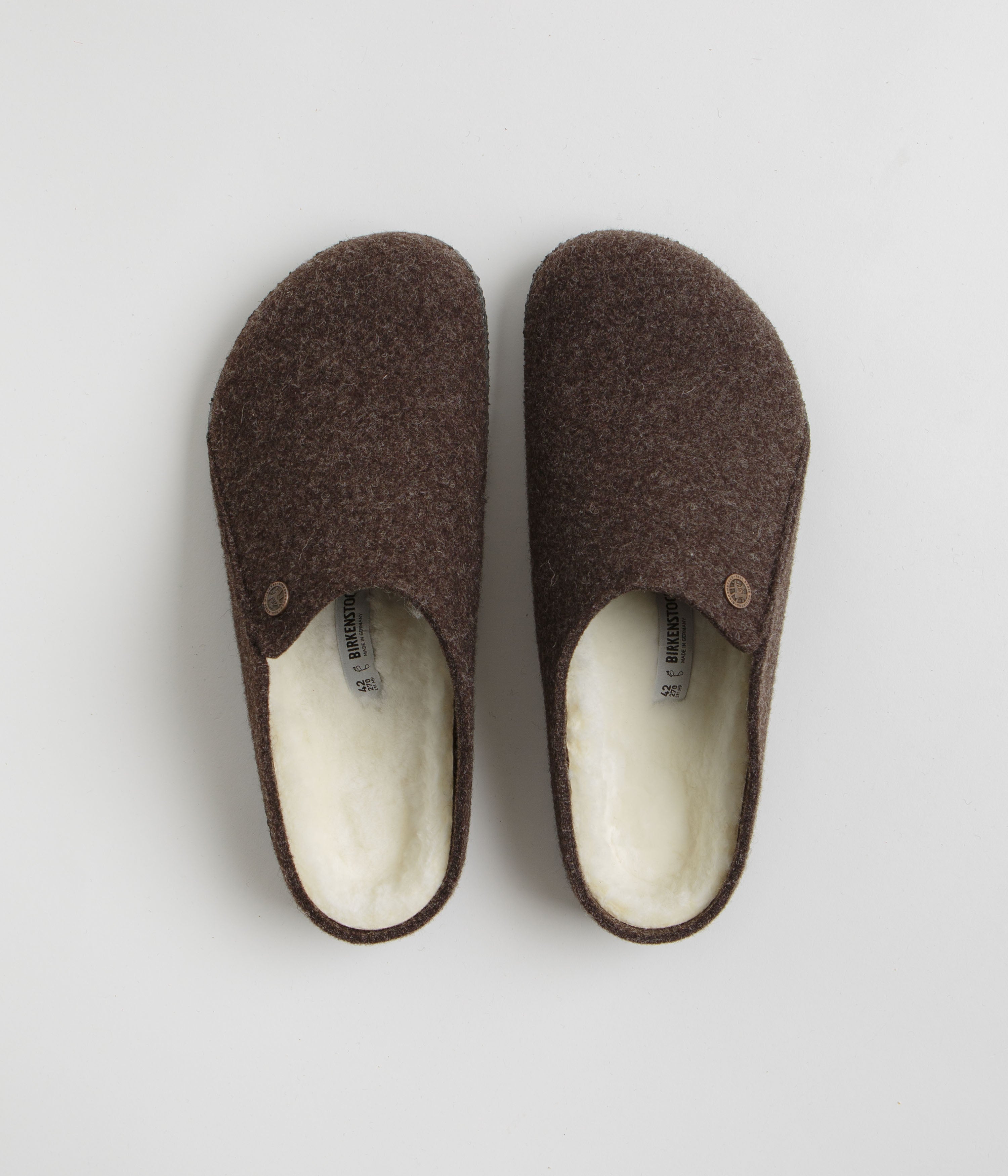 Birkenstock Zermatt Shearling Felt Slippers for Men & Women - Cozy Mocha Indoor/Outdoor House Shoes for Winter Comfort & Relaxation