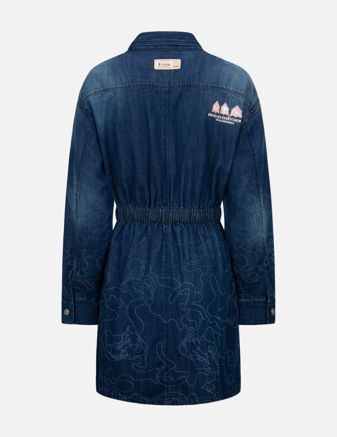Laser-Printed Denim Dress for Women - Stylish Gradient Design for Casual Wear, Parties & Date Nights