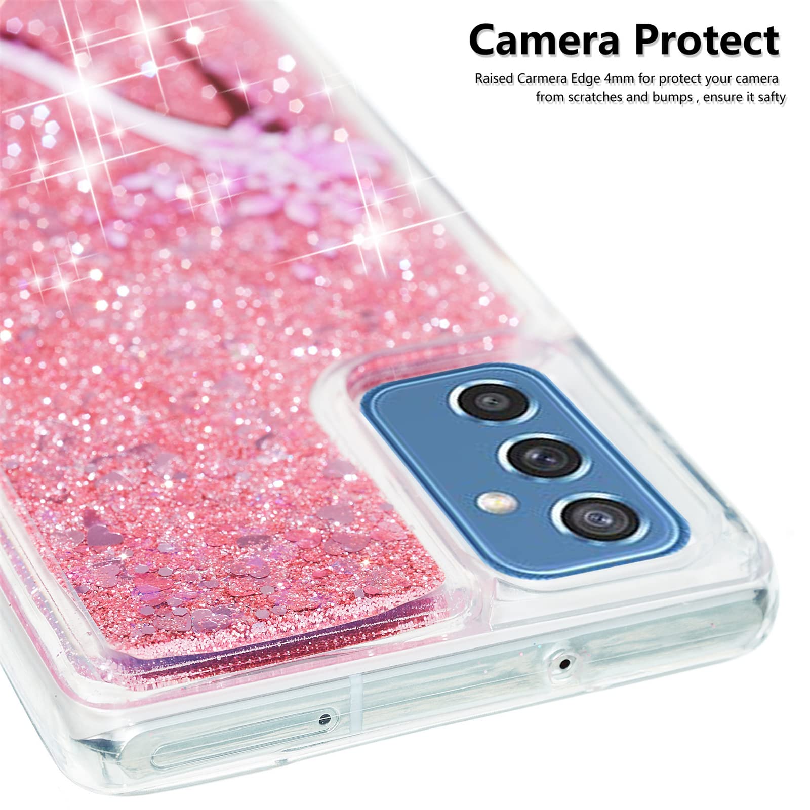 Samsung Galaxy M52 Phone Case - Sparkling Liquid Floating Design, Shock Absorption TPU Bumper, Slim Clear Cover for Samsung Galaxy M52 | Perfect for Everyday Use, Parties, and Special Occasions