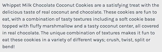 Dare Whippet Milk Chocolate Coconut Marshmallow Cookies - 230g/8.1oz (Pack of 2) - Canadian Import - Perfect for Snacking, Gifts & Tea Time