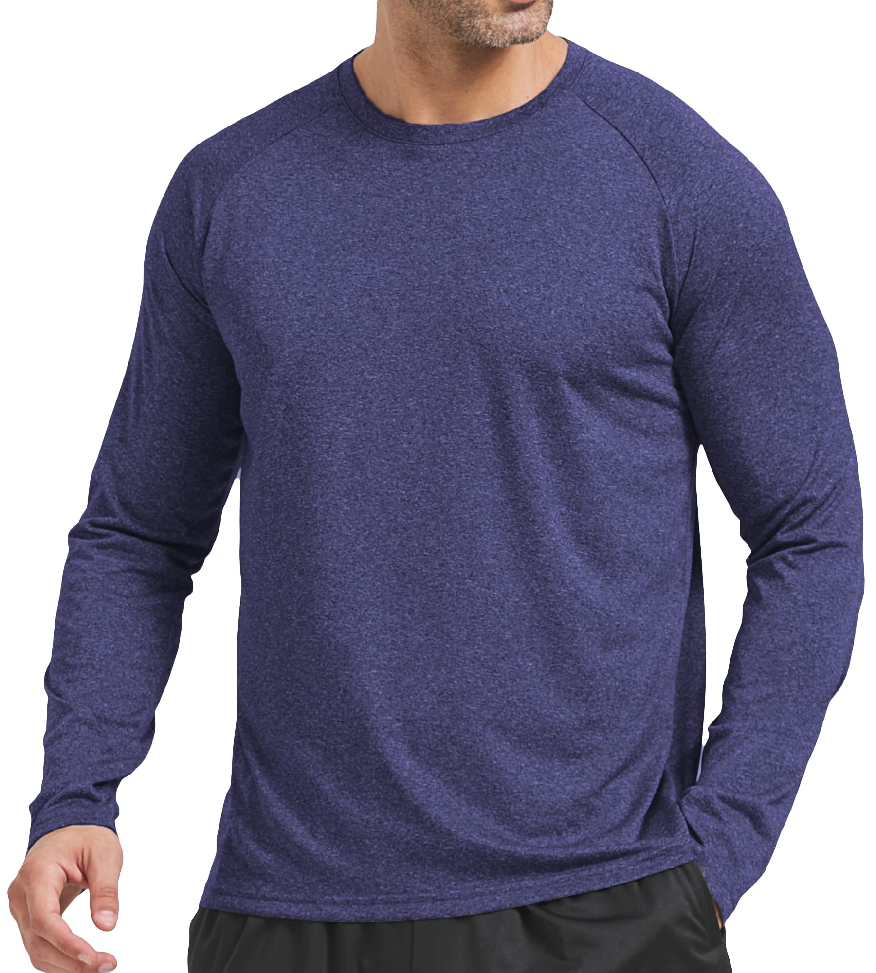 4 Pack Men's Dry Fit T-Shirts - Moisture Wicking Athletic Running Gym Workout Long Sleeve Shirts for Men - Perfect for Jogging, Training & Outdoor Activities