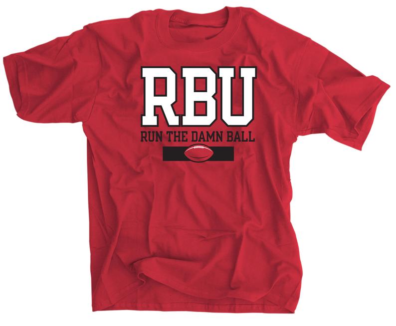 RBU Run the Damn Ball Shirt - Funny Football Fan T-Shirt for Men & Women - Perfect for Game Day, Tailgating & Sports Events