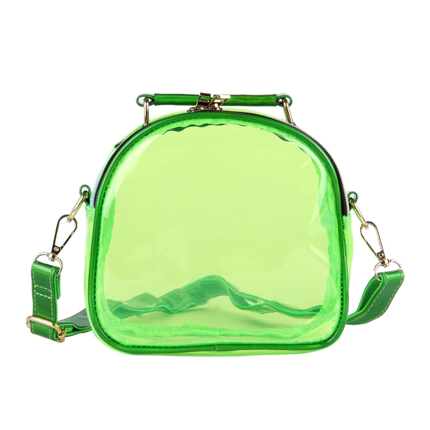 **Clear Crossbody Purse for Women - Neon Transparent Jelly Handbag, Stadium Approved See-Through Purse, Fashionable Sports Fan Accessory for Concerts, Festivals & Travel**