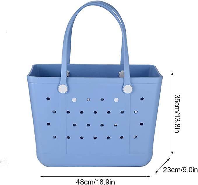**Waterproof XL Beach Tote Bag - Durable & Washable Rubber Open Handbag for Women & Men - Perfect for Pool, Boat, Gym & Sports Activities**