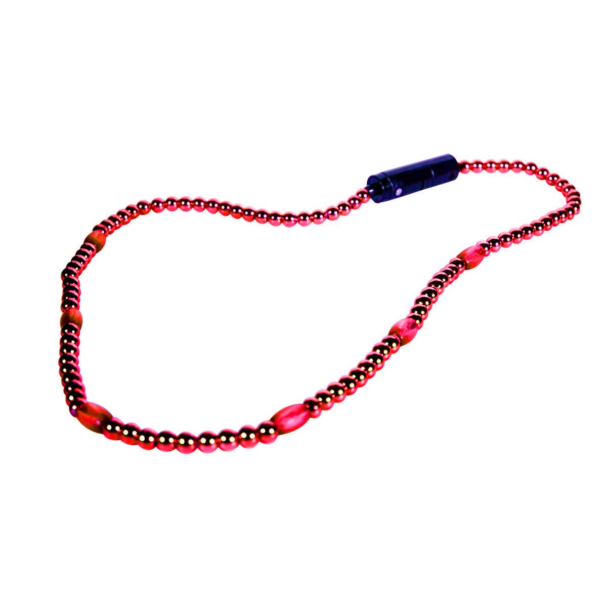 Blinkee LED Light Up Necklace with Red Beads - USB Rechargeable Fashion Jewelry for Parties, Raves, Concerts & Night Events