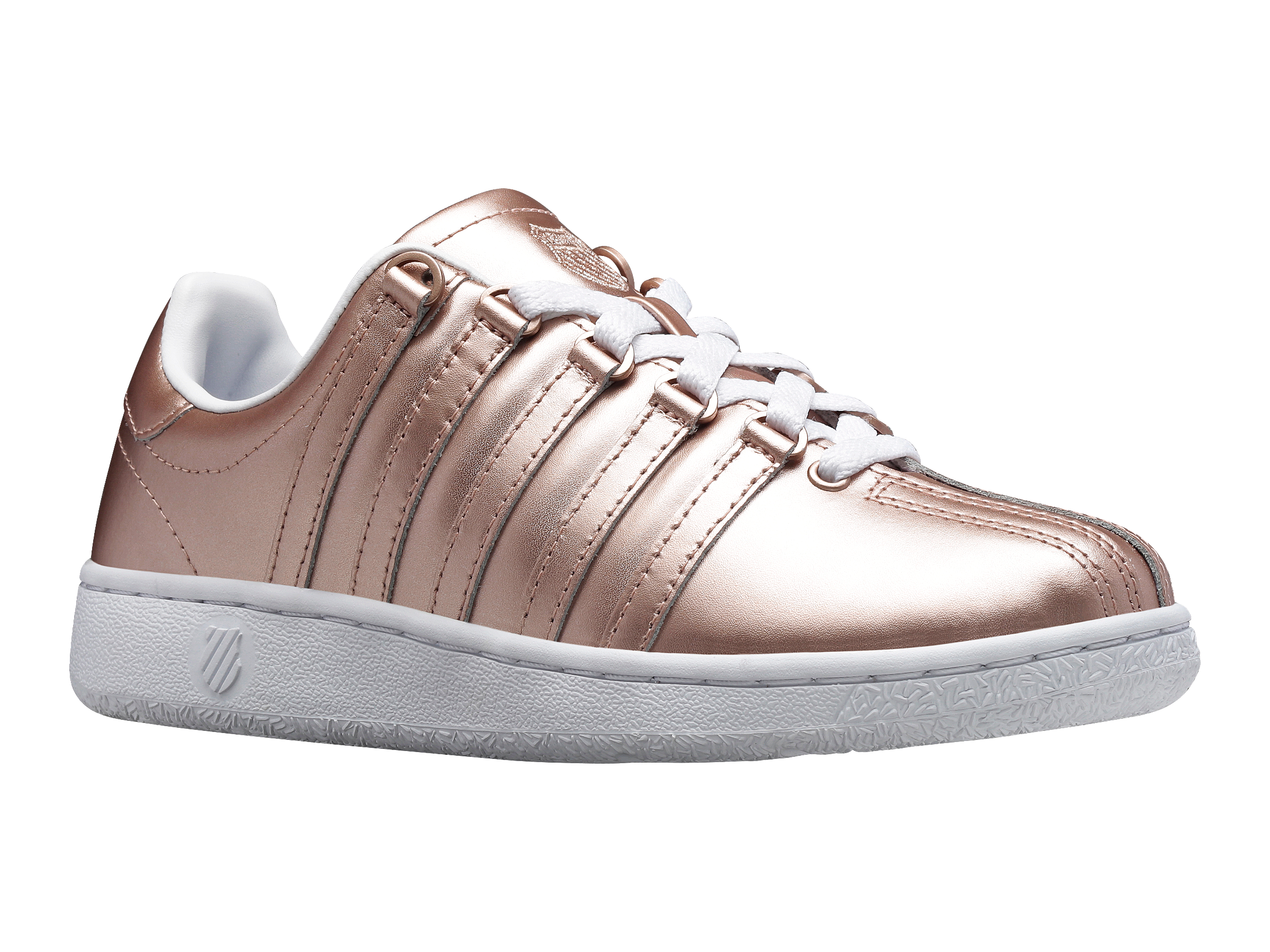 Classic VN Rose Gold & White Sneakers for Women - Stylish Casual Shoes for Walking, Running, and Everyday Wear