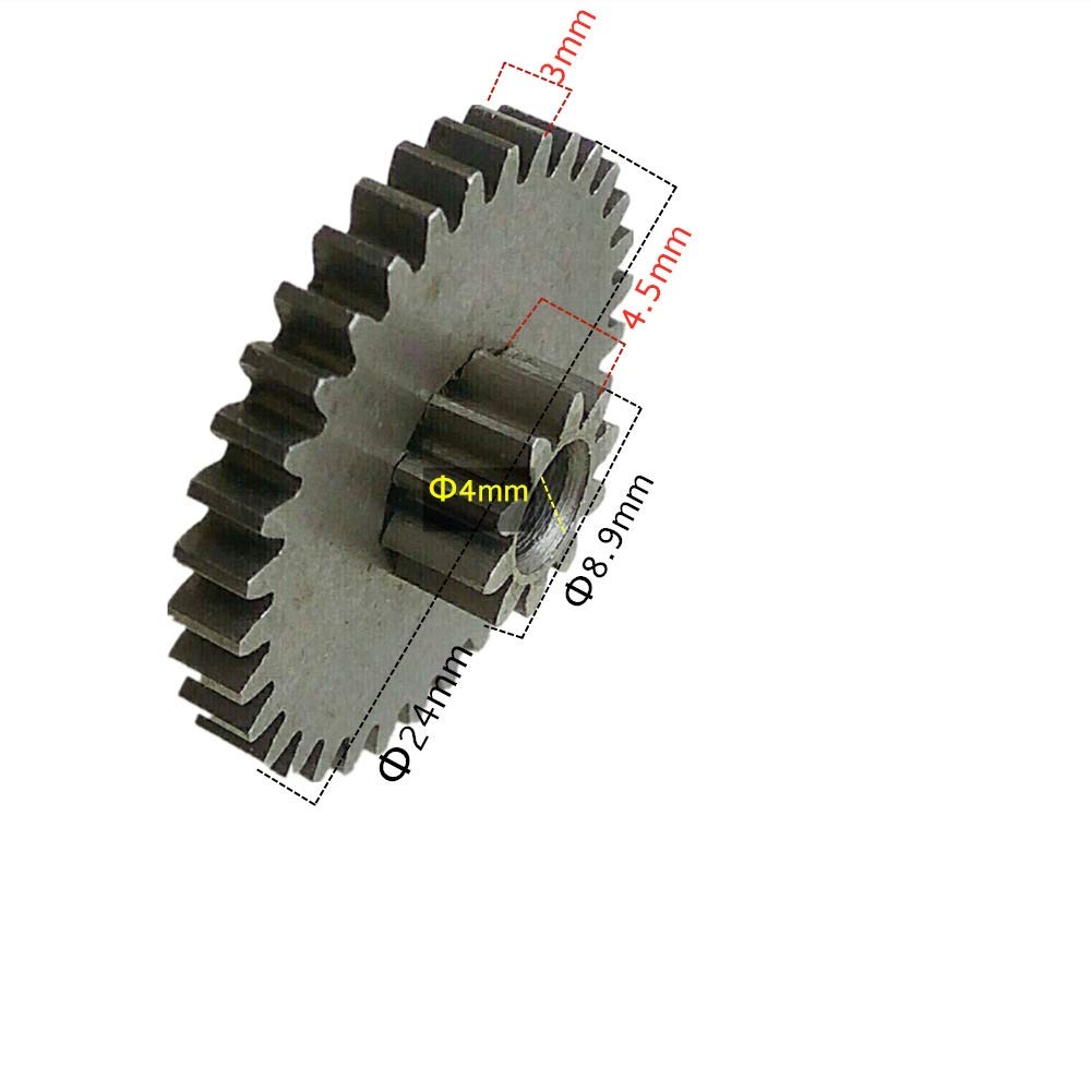 YINGJUN 10T-33T Double Gears 4mm Hole 0.7M Reduction Variable Duplex Gear A11 for RC Cars, Robotics, and DIY Projects (Hole Diameter: 4mm, Teeth: 10-33)