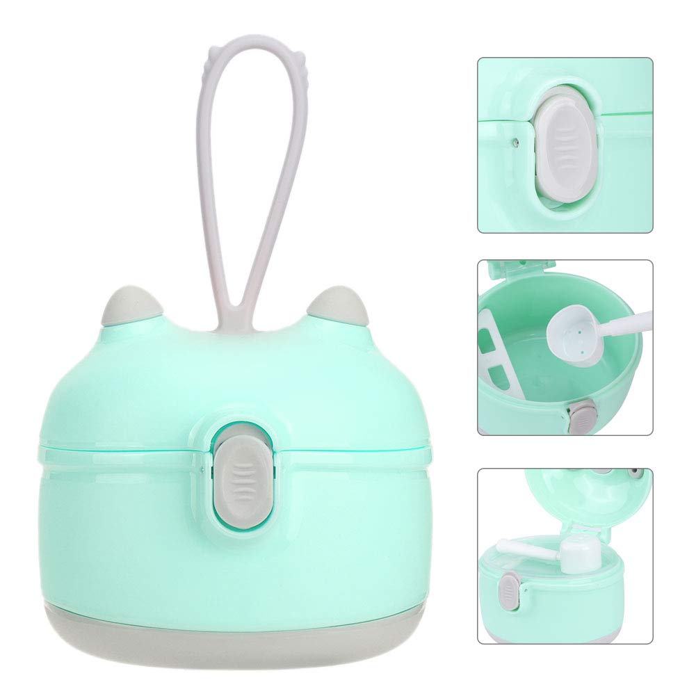 Portable Double Layer Baby Milk Powder Dispenser - Compact Formula Storage Container with Travel Strap for Infants (Green, Small Size) | Perfect for On-the-Go Feeding, Travel & Daycare Use