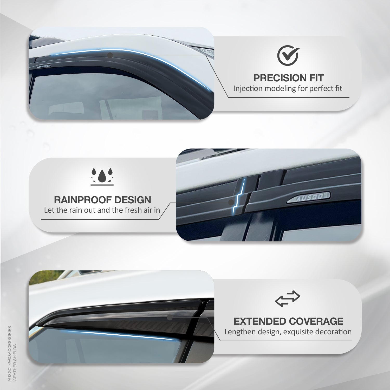 Chery Tiggo 8 Pro Max 2024+ Car Window Weather Deflectors - Rain Guards & Windshield Protection - Perfect for All-Weather Driving & Road Trips
