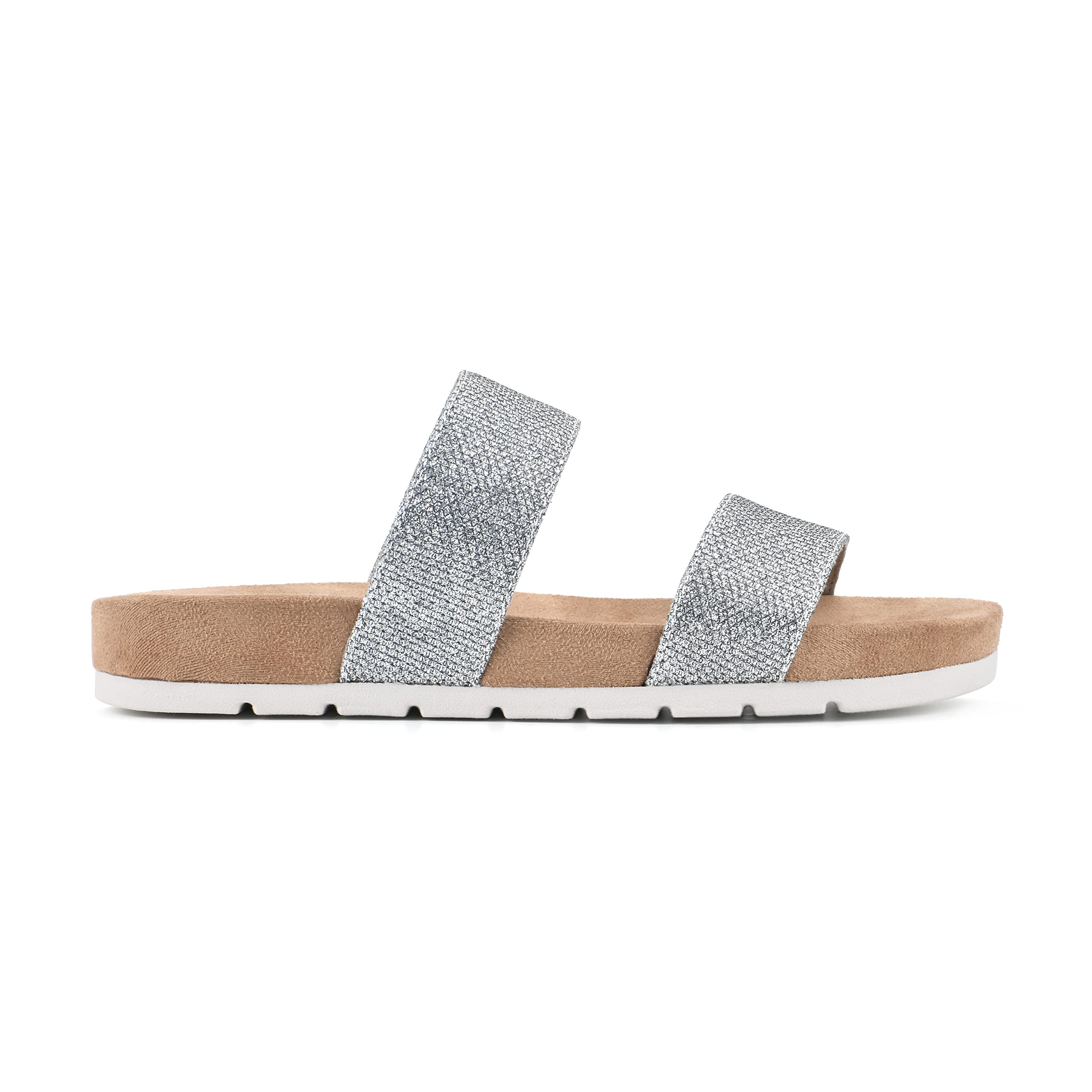 White Mountain Women's Tahlie Slide Sandals - Comfortable Summer Beach Shoes