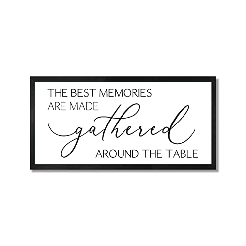 Best Memories Are Made Gathered Around The Table - Rustic Wooden Wall Sign for Dining Room Decor | Perfect for Farmhouse, Kitchen & Family Gathering Spaces