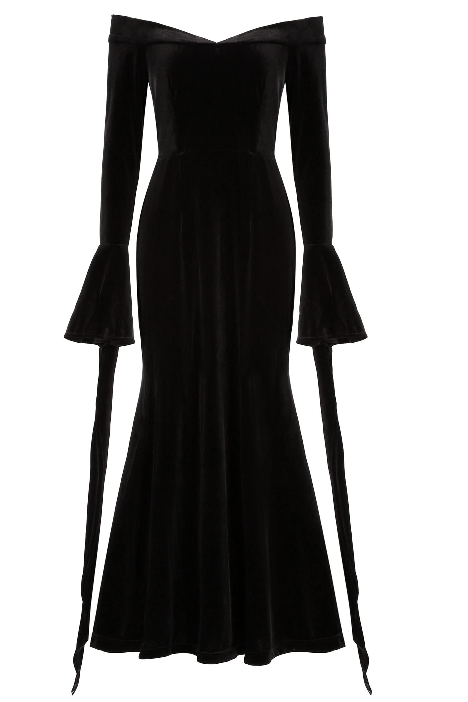 Oumbivil Women's Gothic Black Dress - Halloween Witch Costume, Elegant Long Sleeve Lace Dress for Women | Perfect for Halloween Parties, Cosplay Events & Gothic Fashion