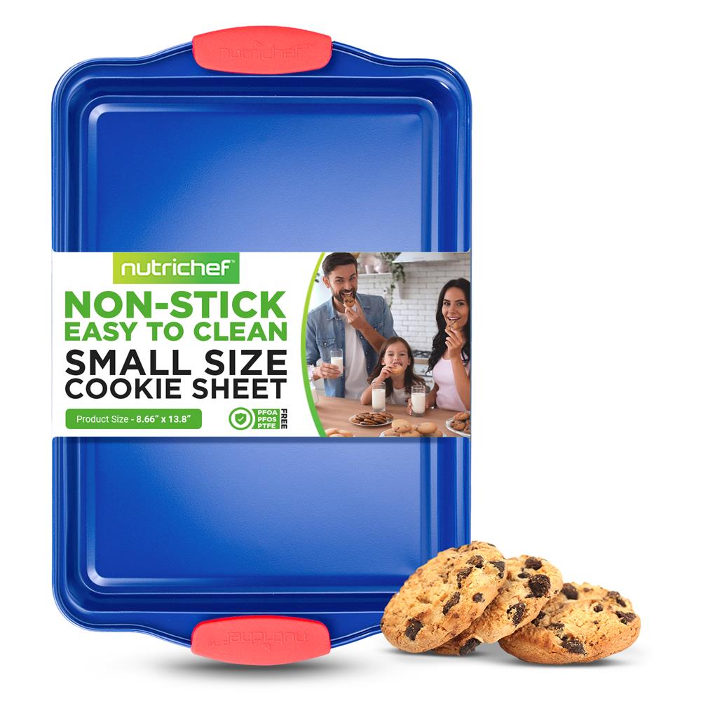 Non-Stick Small Cookie Sheet Set of 2 - 13x9 Inch Baking Pan for Cookies, Biscuits & Pastries - Perfect for Home Baking, Holiday Treats & Party Desserts