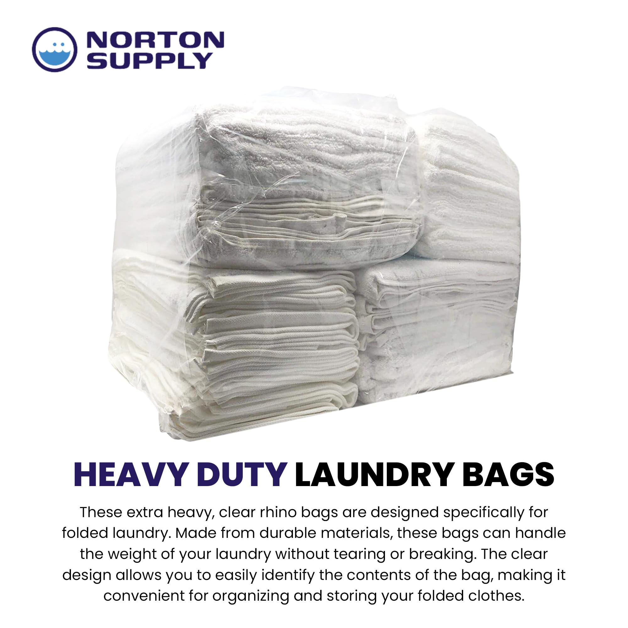 Rhino Heavy Duty 40 Gallon Clear Plastic Storage Bags - Waterproof, Reusable Jumbo Size for Clothes, Comforters, Bedding & Travel Supplies - Perfect for Packing, Moving & Home Organization