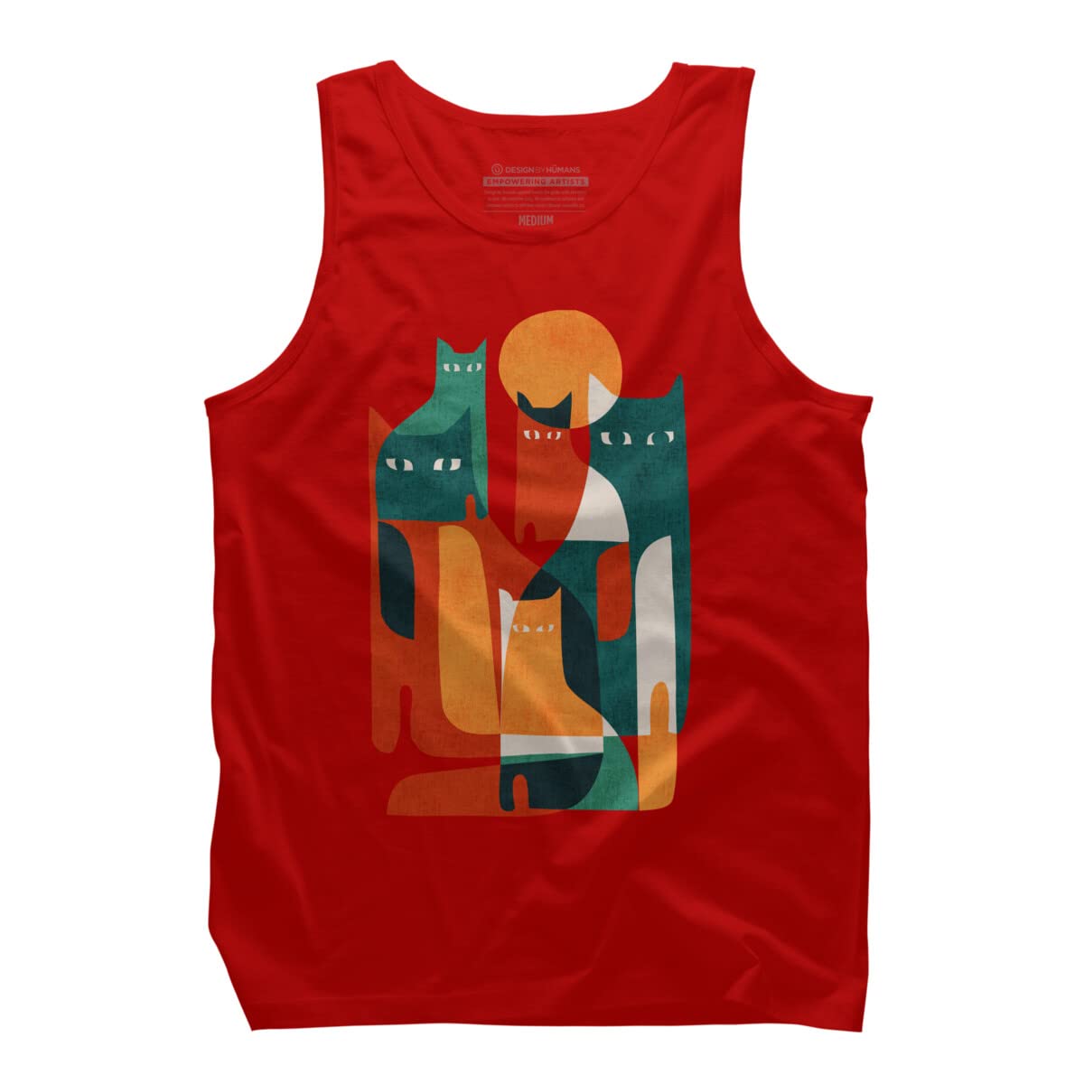 Design By Humans Men's Cat Tank Top - Casual Graphic Tee for Outdoors