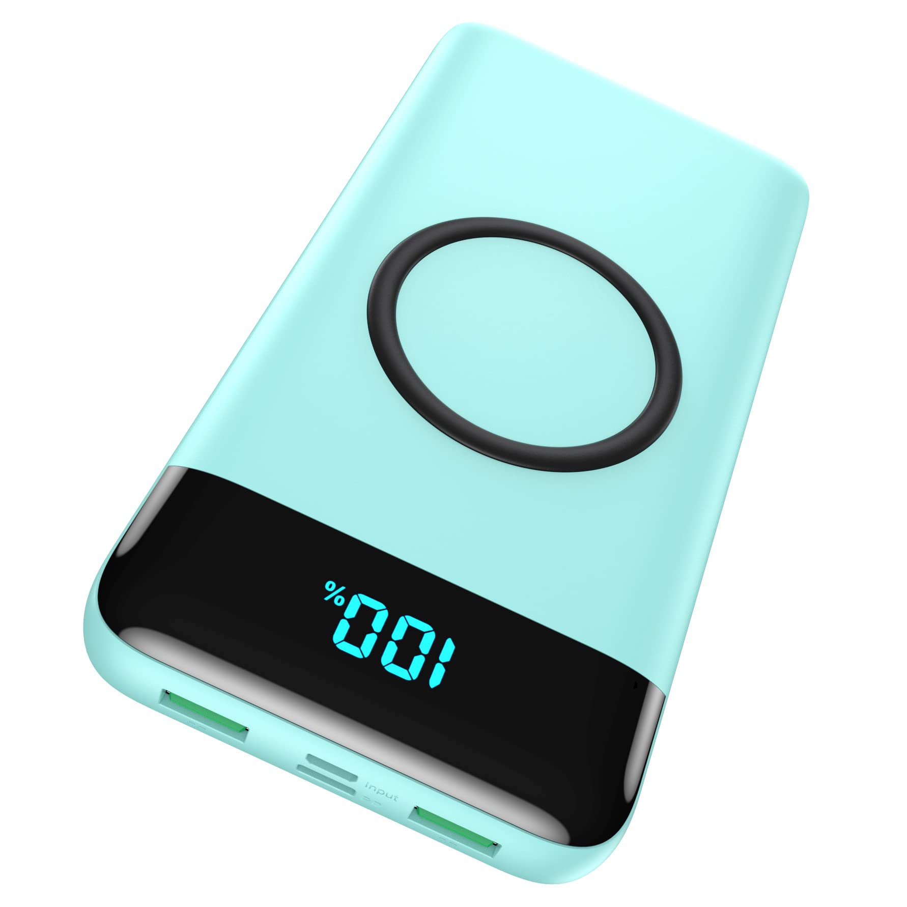 30,800mAh Wireless Portable Charger with 15W Wireless & 25W PD QC4.0 Fast Charging | Smart LED Display Power Bank | 4 Outputs & 2 Inputs | Compatible with iPhone 15/14/13, Samsung Galaxy S23/S22 | Perfect for Travel, Camping & Emergency Power Backup - Green