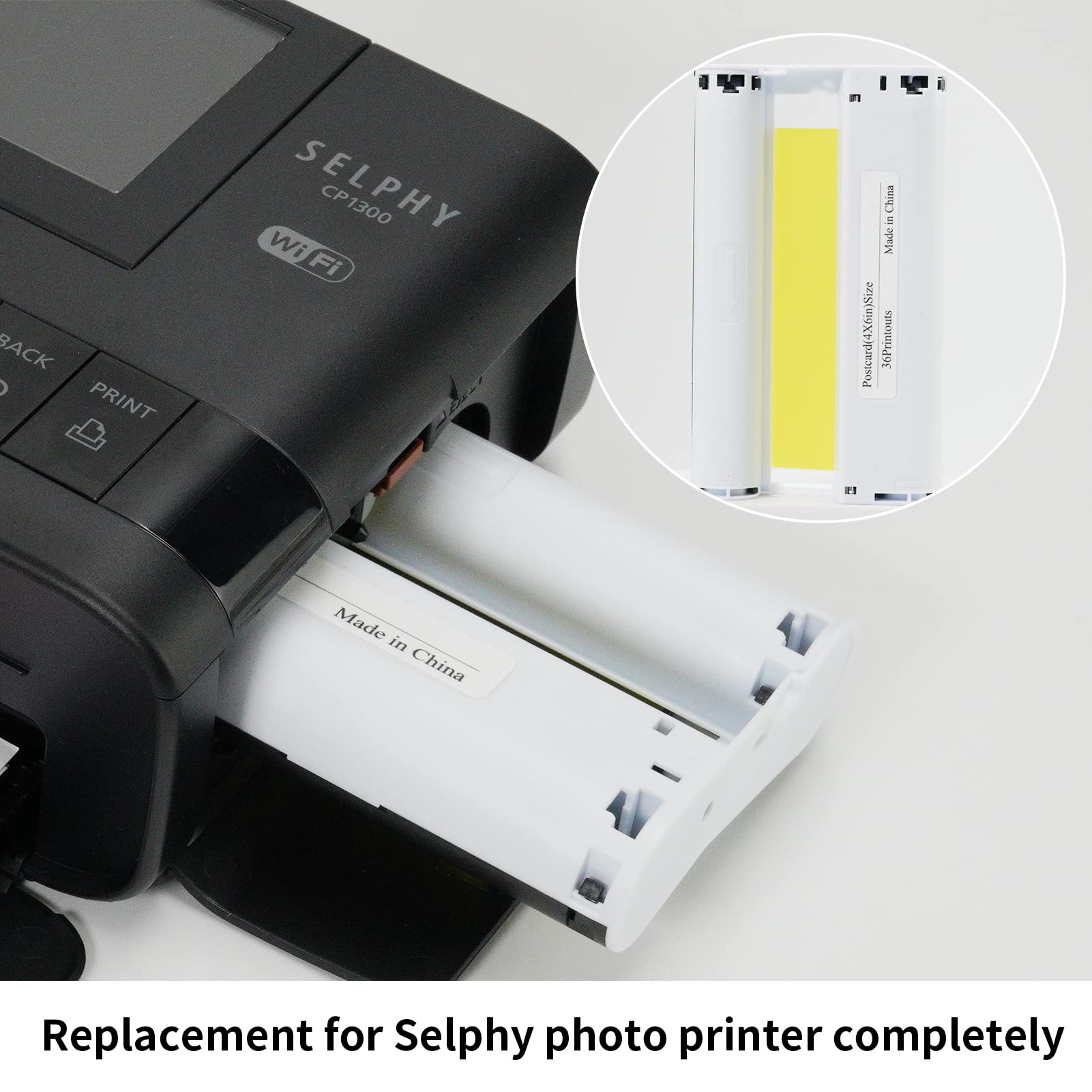KP-108IN Compatible 4x6 Photo Paper Set - 3 Color Inks & 108 Sheets, 100x148mm Waterproof Printer Paper for Canon Selphy CP1200 CP1300 | Perfect for Home Photo Printing, Scrapbooking & Gift Cards