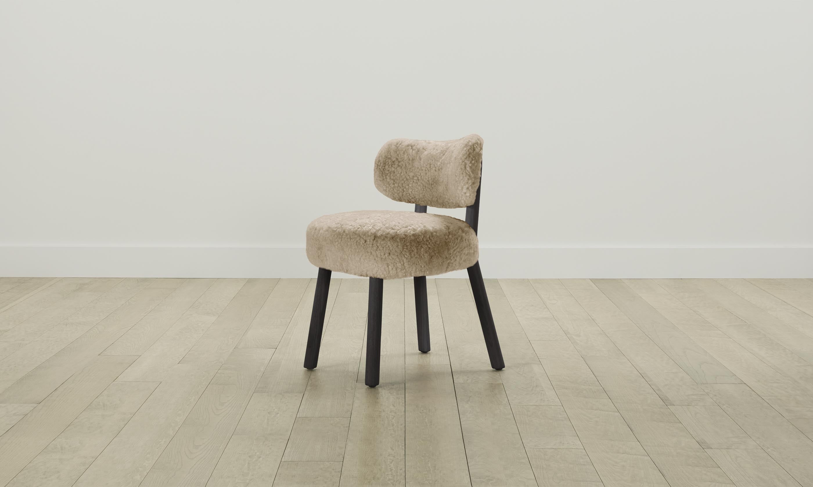 The Jane Dining Chair - Shearling Toffee Upholstered Accent Chair for Modern Dining Room, Living Room & Office - Comfortable Mid-Century Style Seating for Home Decor
