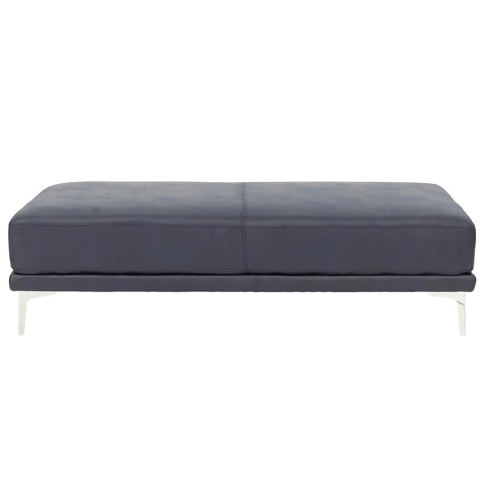 Poundex Extra Wide Cocktail Ottoman - Large Round Footrest Stool with Storage for Living Room, Bedroom, or Home Theater Comfort