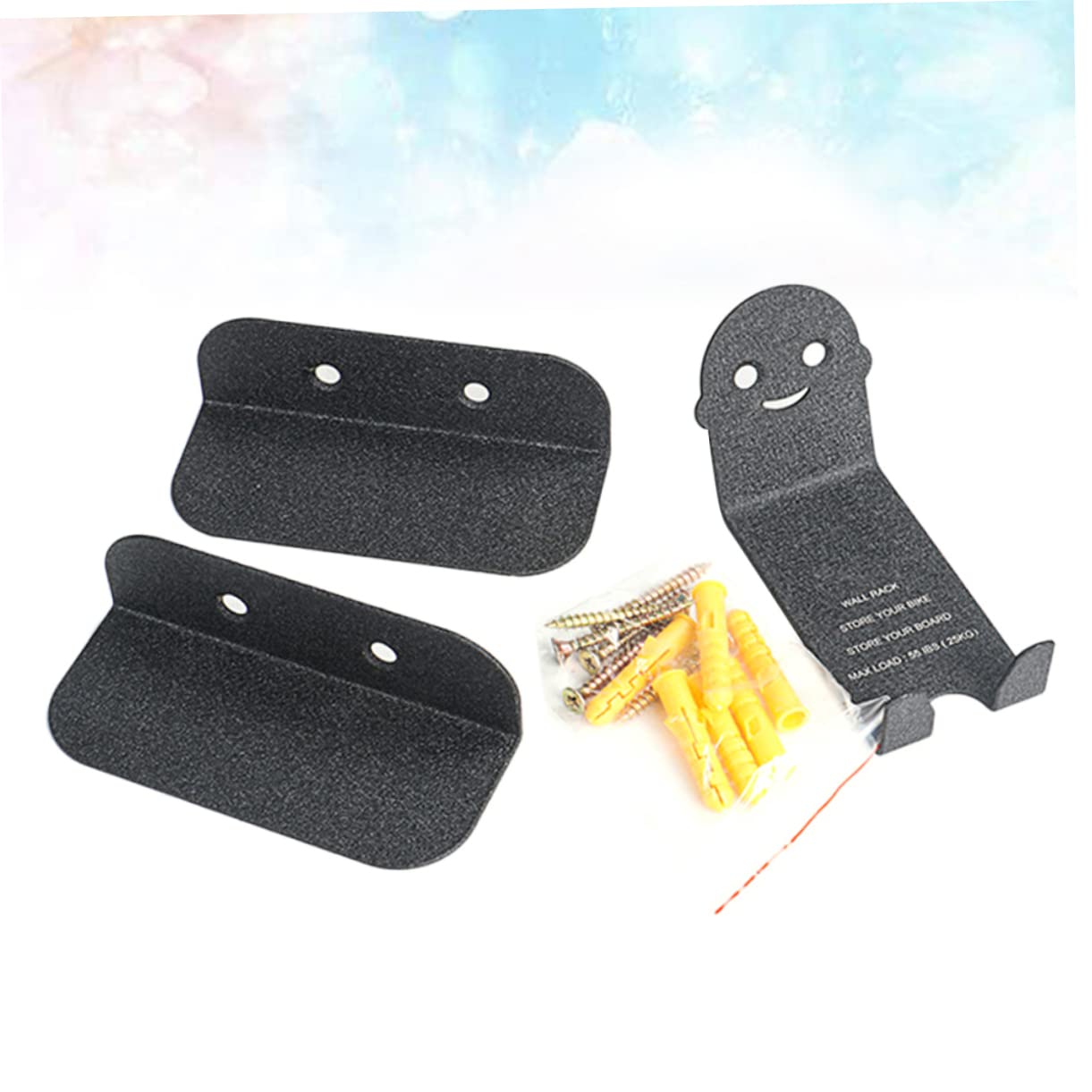 WOONEKY 3-Pack Heavy Duty Bike Wall Hanger Rack - Space Saving Garage Bike Storage Hooks for Mountain, Road & Kids Bicycles - Perfect for Garage, Basement & Shed Organization (Black)