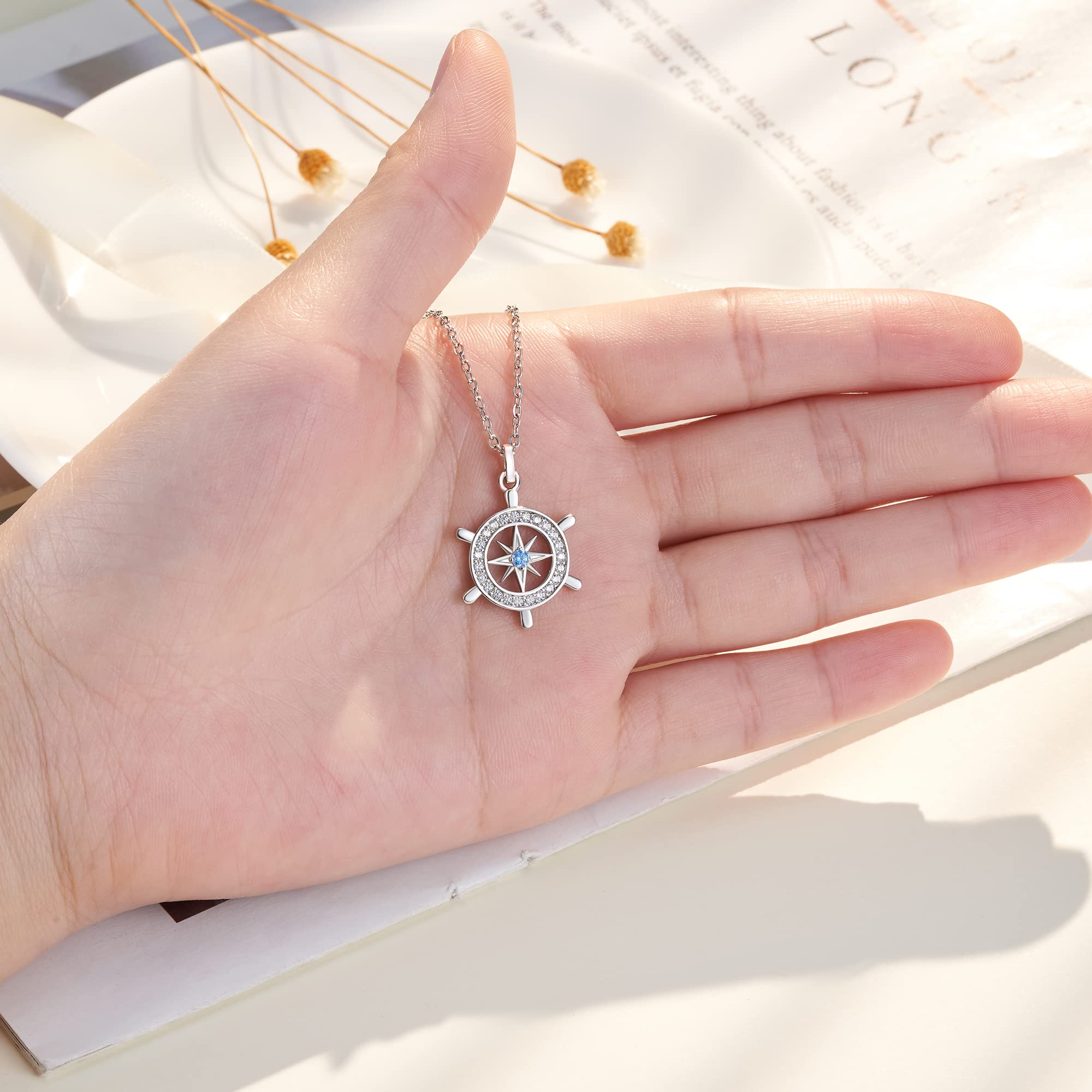 Rotating Compass Necklace for Women - High School & College Graduation Gift for Her, Daughter, Sister, Best Friend - Perfect for Travel, Adventure & Daily Wear