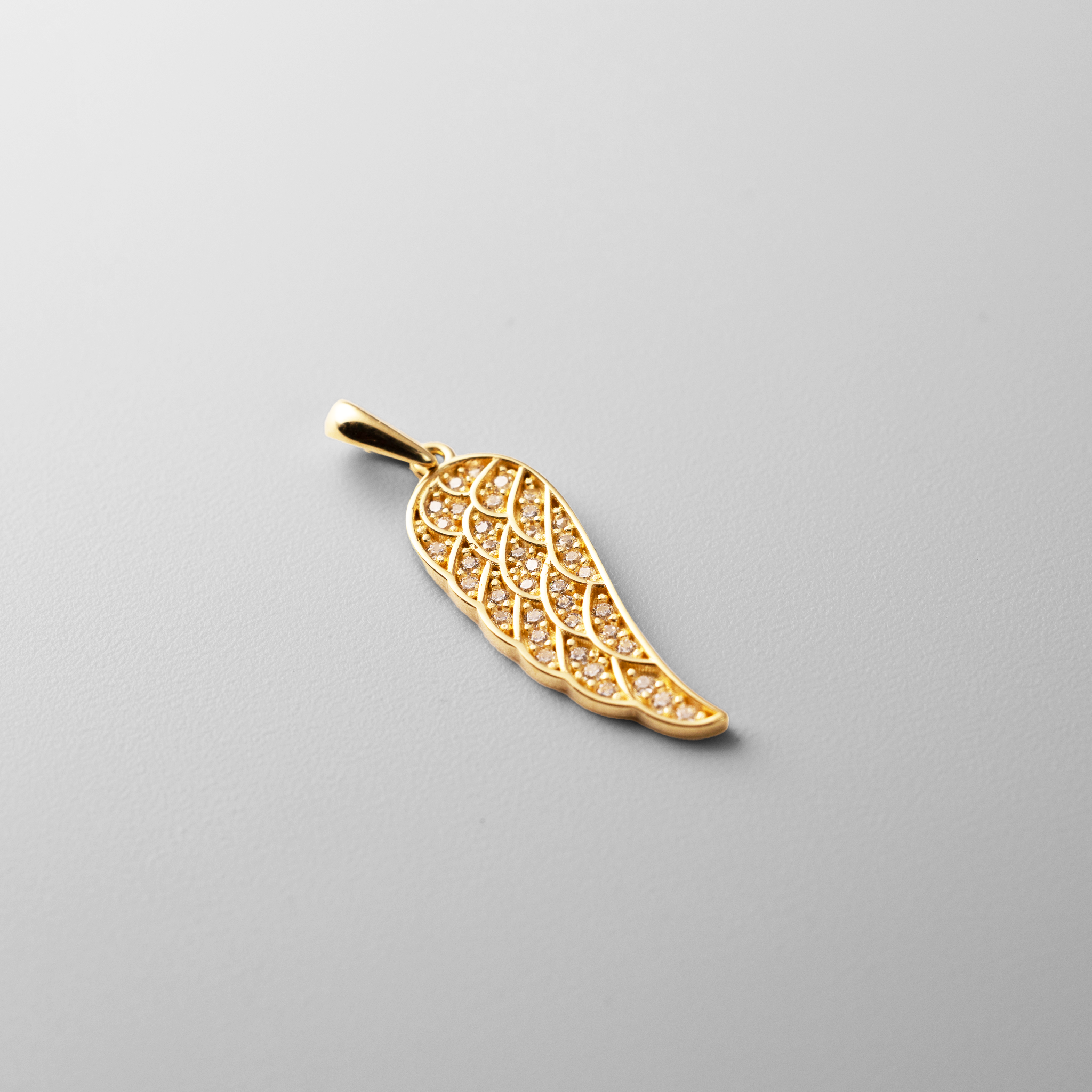 14K Gold CZ Angel Wing Pendant Necklace PT2671 - Elegant Jewelry Gift for Women, Perfect for Christmas, Birthday & Anniversary - Ideal for Layering or Everyday Wear