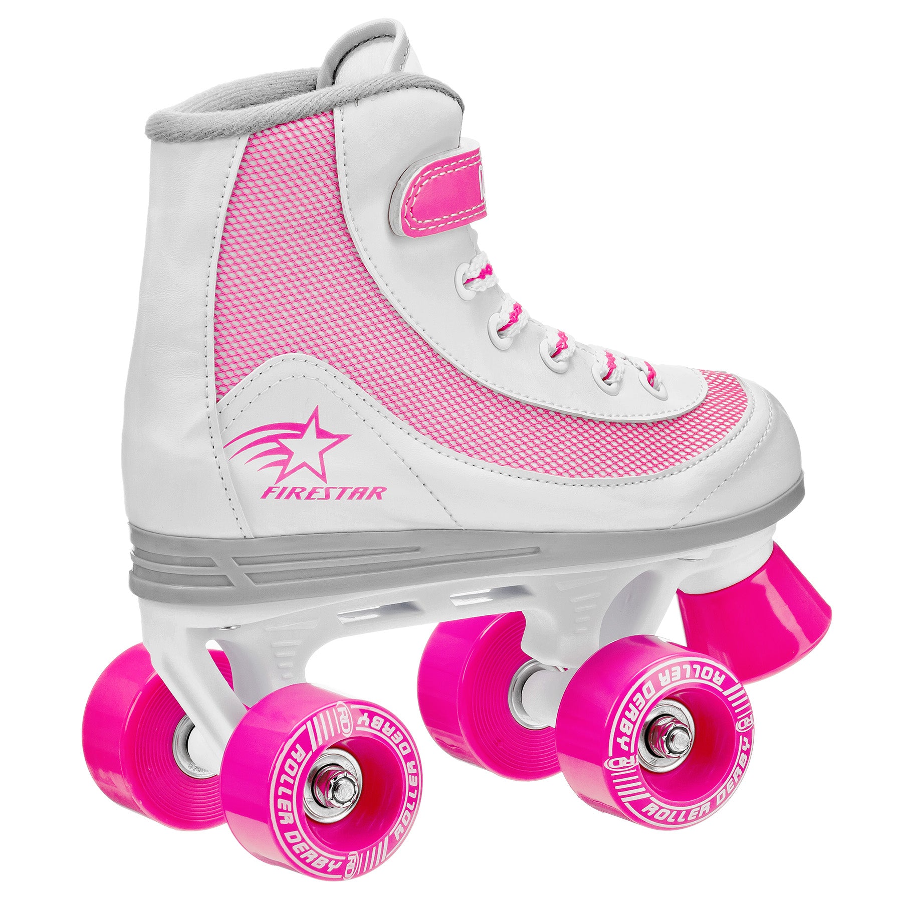 FireStar Youth Girls Roller Skates - Adjustable Quad Roller Skates for Kids Ages 5-12, Outdoor & Indoor Skating, Birthday Gifts for Girls (Pink) - Perfect for Rinks, Parks, and Birthday Parties