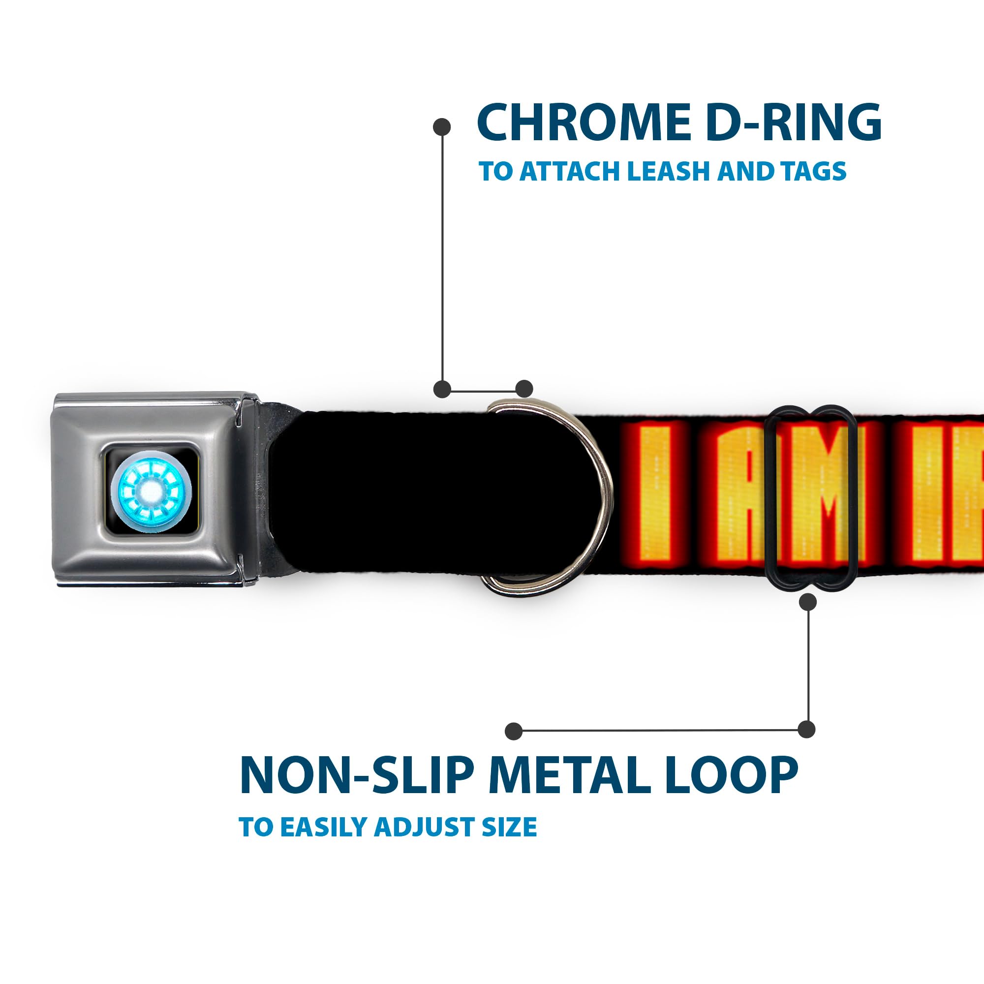 Buckle-Down Marvel Iron Man Dog Collar - 1