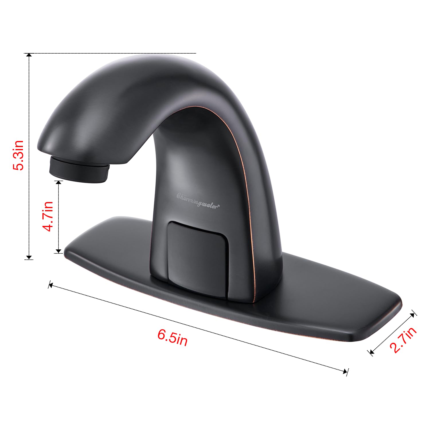 Automatic Sensor Touchless Bathroom Sink Faucet - Motion Activated Hands-Free Faucet with Hole Cover Plate in Oil Rubbed Bronze Finish for Modern & Hygienic Bathrooms