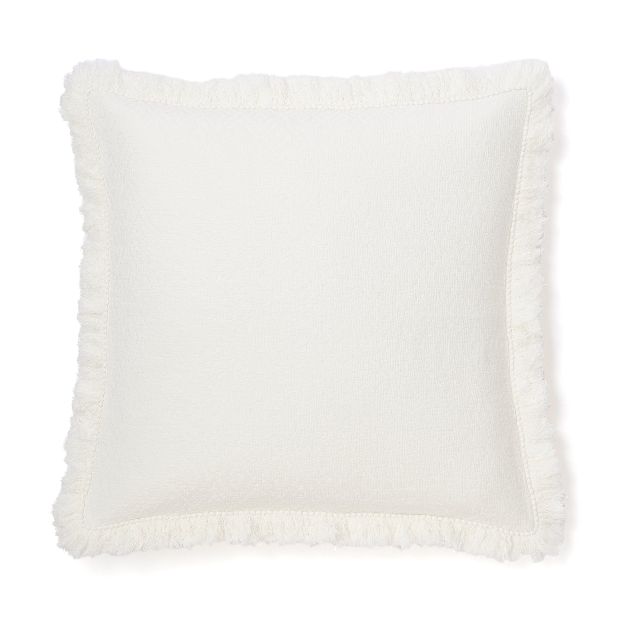 Premium Diamond Fringe Cushion Cover 600x600mm - Soft White Luxury Throw Pillow Case for Sofa, Bed & Home Decor - Perfect for Living Room, Bedroom & Cozy Spaces