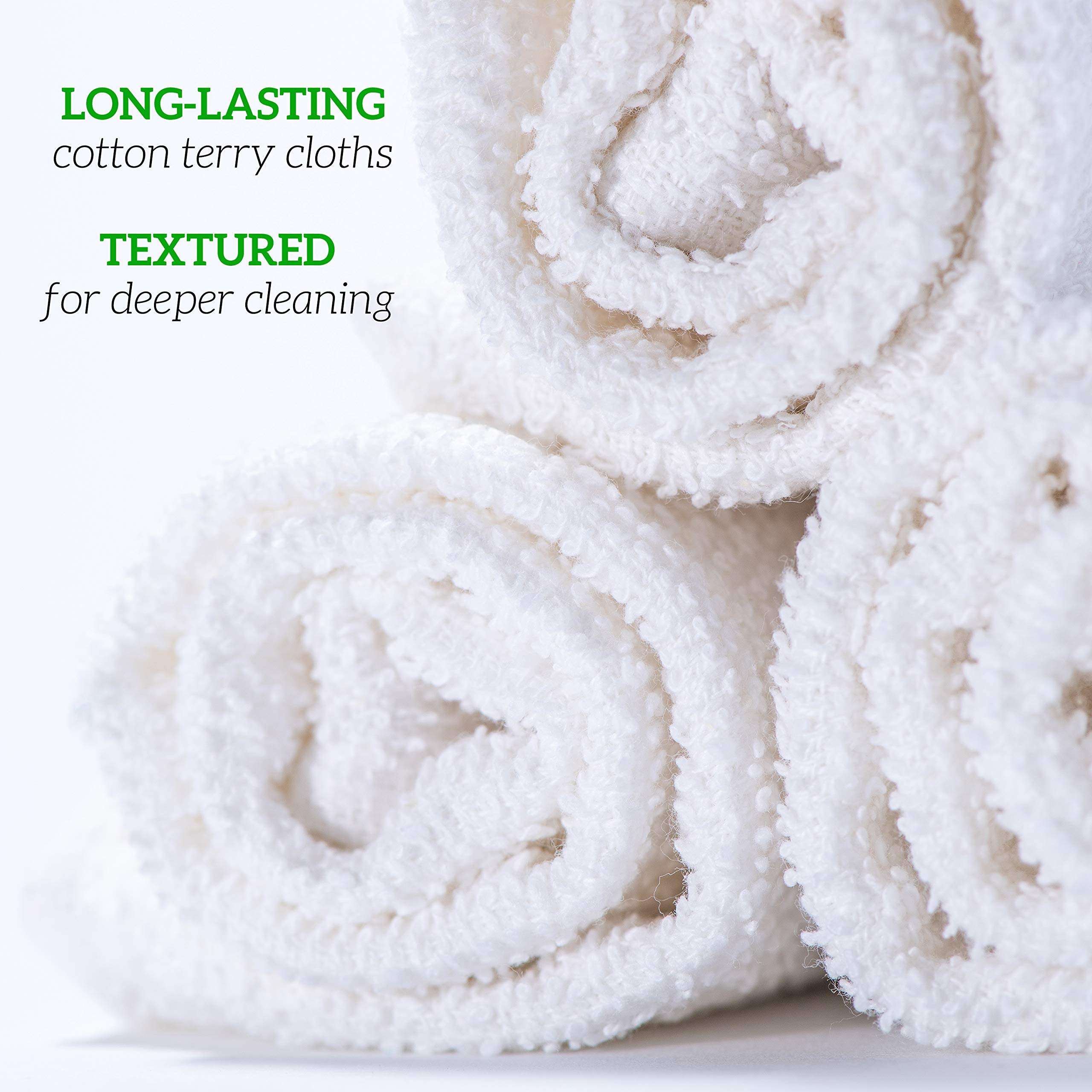 Premium 100% Cotton Terry Towels - 14x17 Inches, White (240 Pack) | Super Absorbent, Durable & Multipurpose Cleaning Cloths for Kitchen, Bathroom, Car Detailing & Household Cleaning