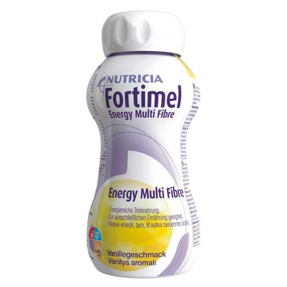 Fortimel Energy Multi Fibre Vanilla Flavor Nutritional Drink - High Protein & Fiber Supplement for Adults, Seniors & Weight Management | Ideal for Post-Surgery Recovery, Meal Replacement & Boosting Energy