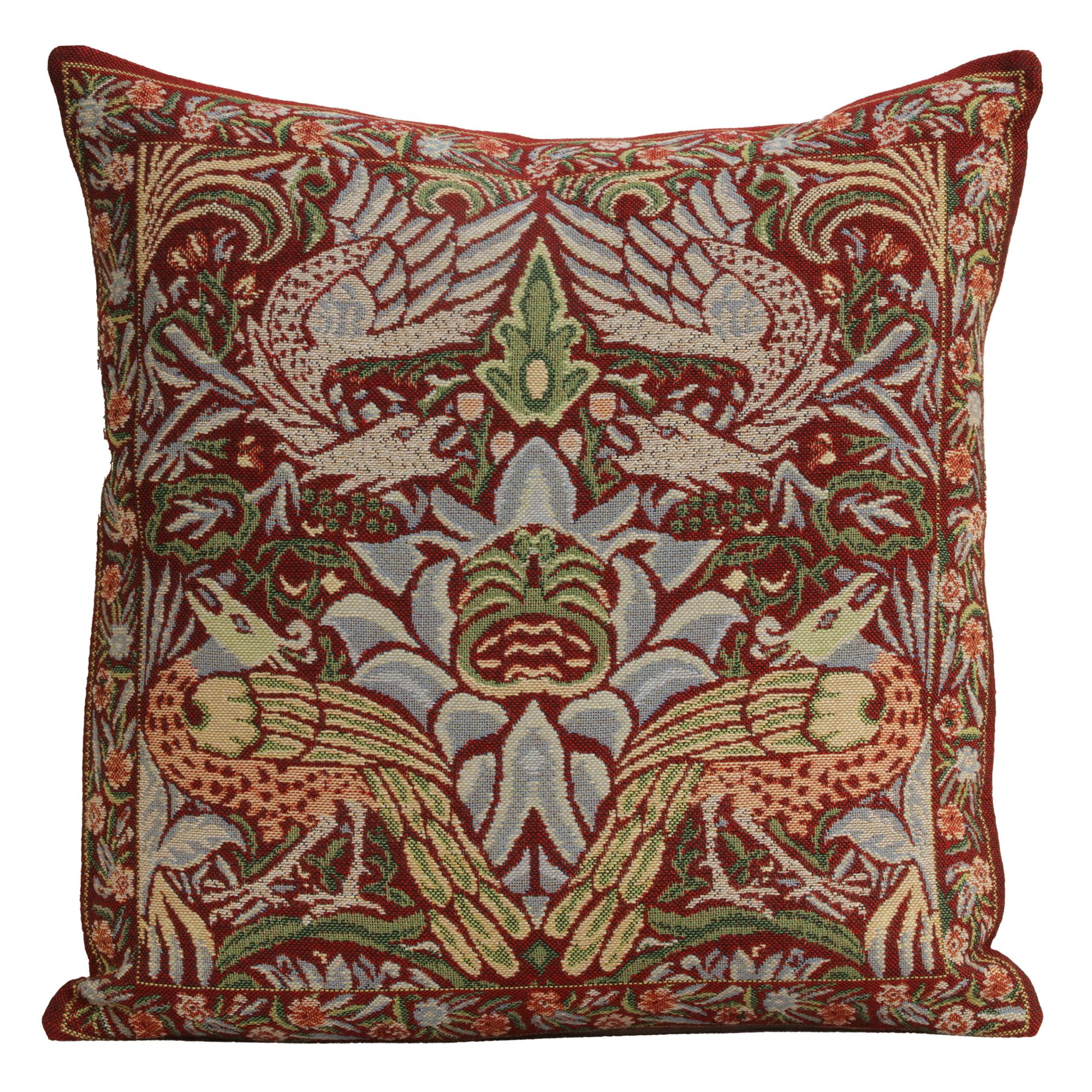 Red Dragon Decorative Throw Pillow Covers 16x16 Inch - Bohemian Jacquard Woven Cotton Cushion Cases for Sofa, Couch & Living Room - European Tapestry Boho Home Decor - Perfect for Cozy Interior Design and Modern Farmhouse Style