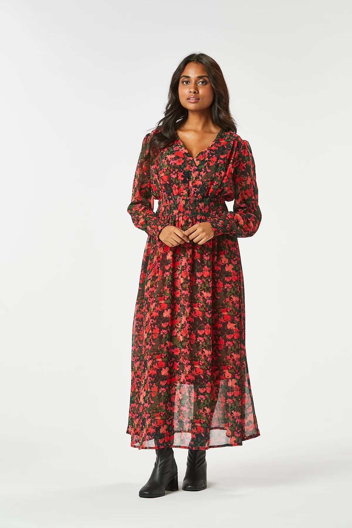 Ozzie Women's Long Maxi Dress - Flowy Red Summer Dress for Beach, Vacation & Casual Wear