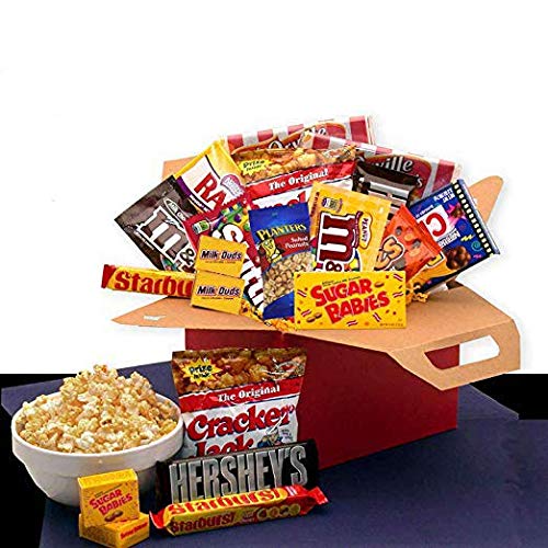 Movie Time Snacks Care Package - Deluxe Movie Night Gift Box with Assorted Snacks & Treats for Family Movie Nights, Date Nights, and Home Theater Entertainment