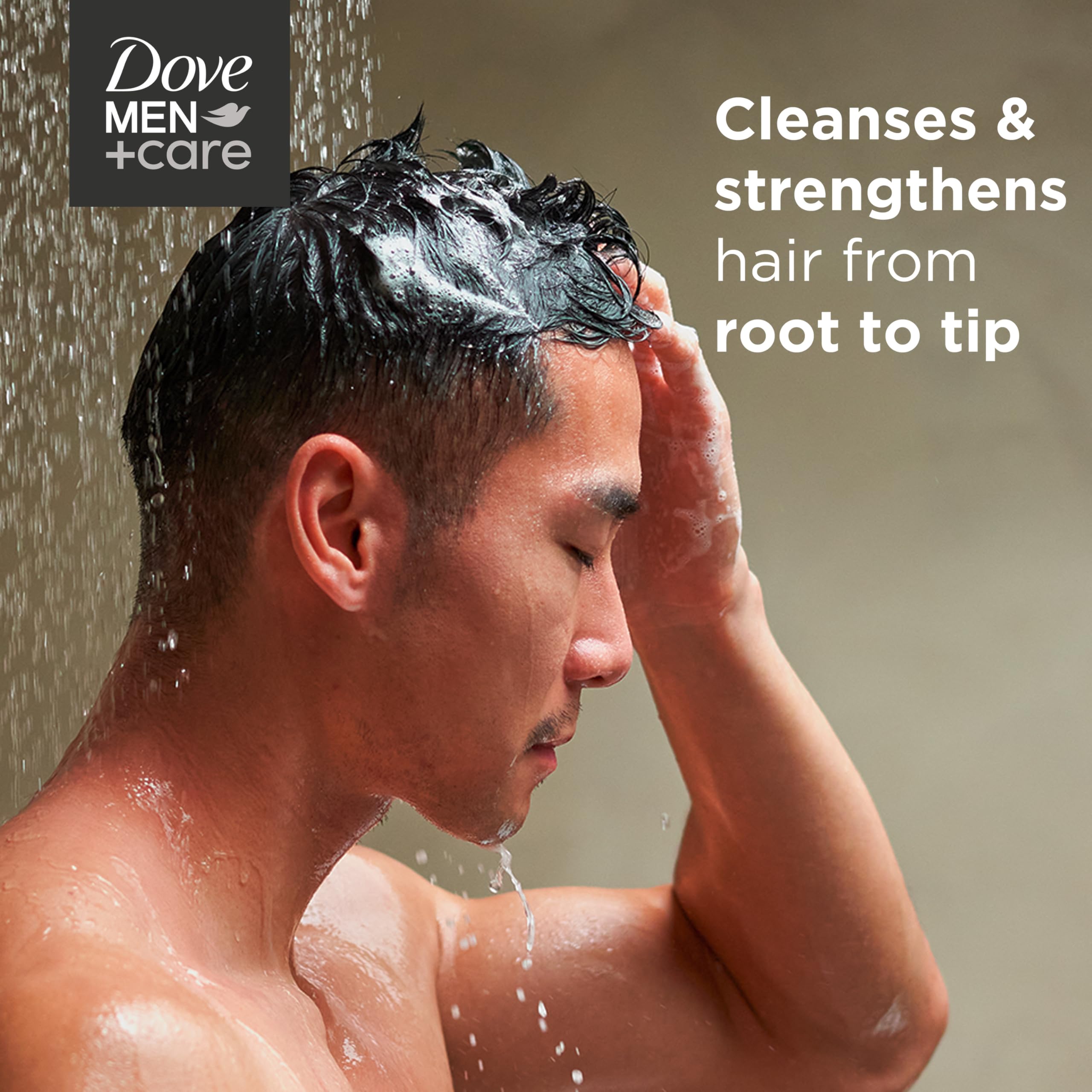 DOVE MEN + CARE 2-in-1 Shampoo and Conditioner for Thick & Strong Hair - Fortifying Formula with Calcium (31 oz) - Root to Tip Strength for Men's Hair Care - Perfect for Daily Use and Gym Recovery