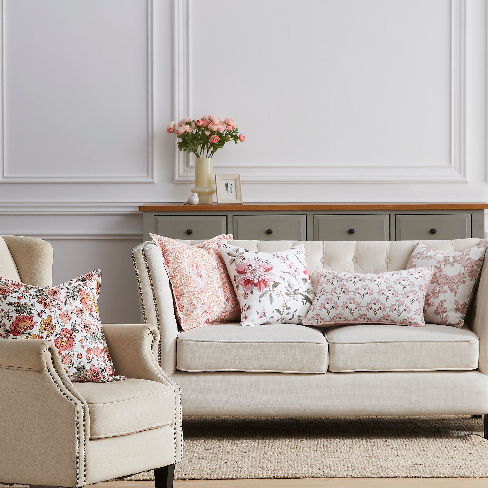 Edita’s Garden Blush Pink Cushion by Laura Ashley