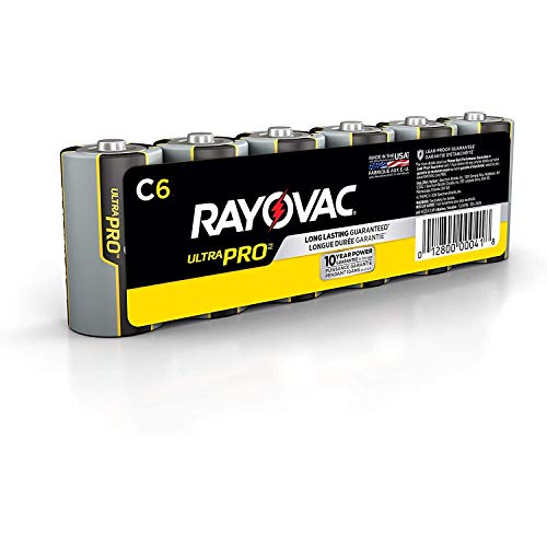 Rayovac Alkaline C Batteries - 6 Pack Long-Lasting Power for Flashlights, Toys & Electronics | High-Performance Batteries for Home & Office Use