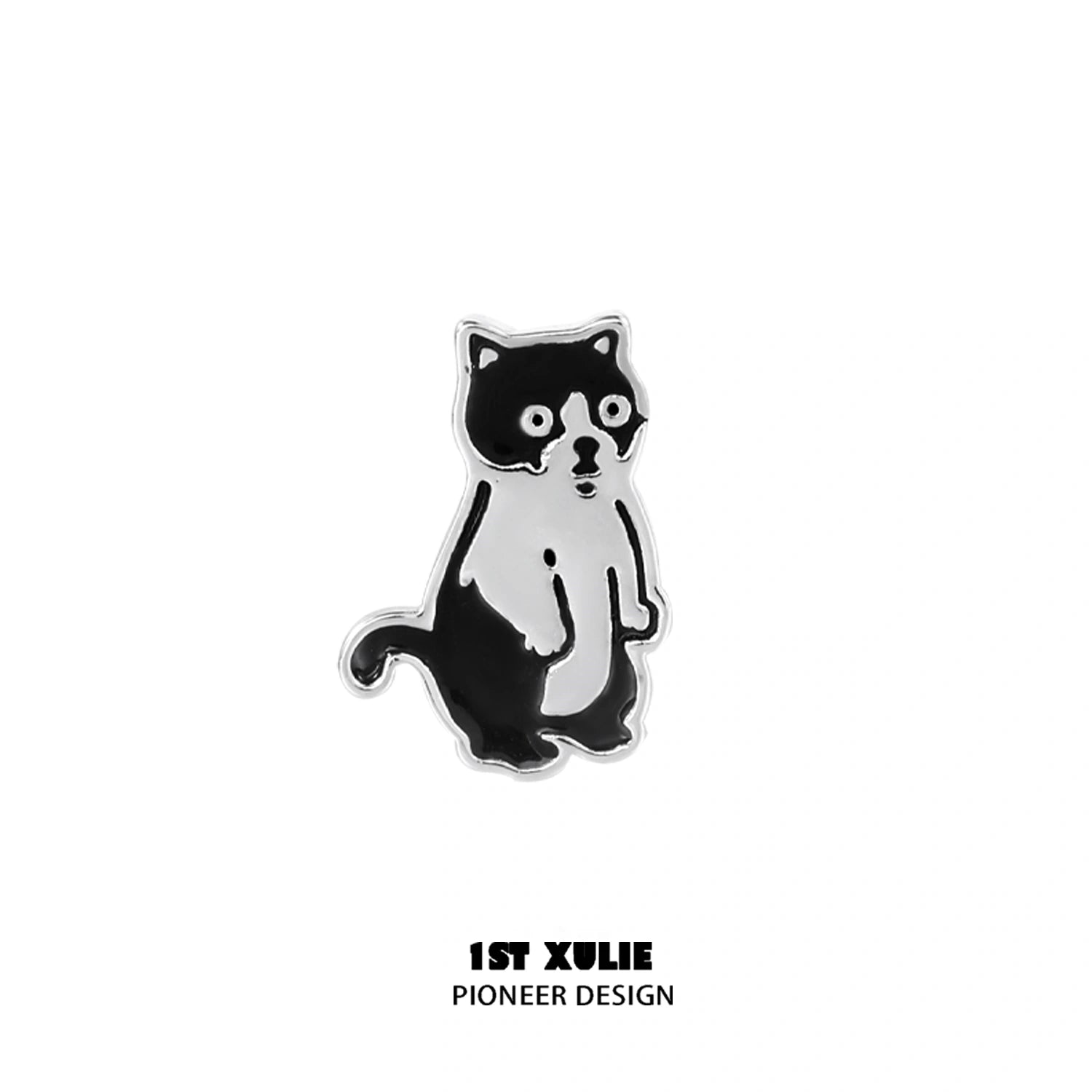 Graffiti Kitten S925 Sterling Silver Stud Earrings for Women - Cute Cartoon Cat Earrings for Everyday Wear, Gift for Cat Lovers & Trendy Jewelry for Casual Outfits