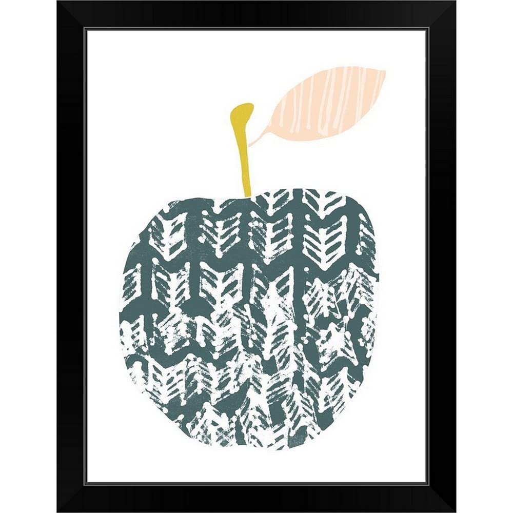 Black Framed Cut Paper Fruit II Art Print - Apple Artwork for Home & Office Decor | Perfect for Living Room, Bedroom, or Kitchen Wall Art