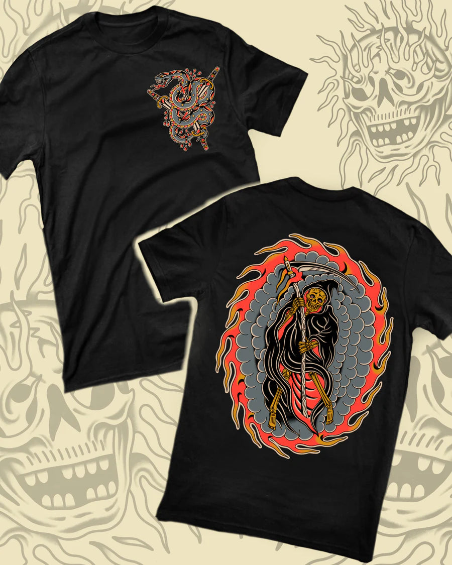 Bringer Of Death T-Shirt - Black Gothic Graphic Tee for Men & Women | Perfect for Halloween, Metal Concerts & Dark Fashion