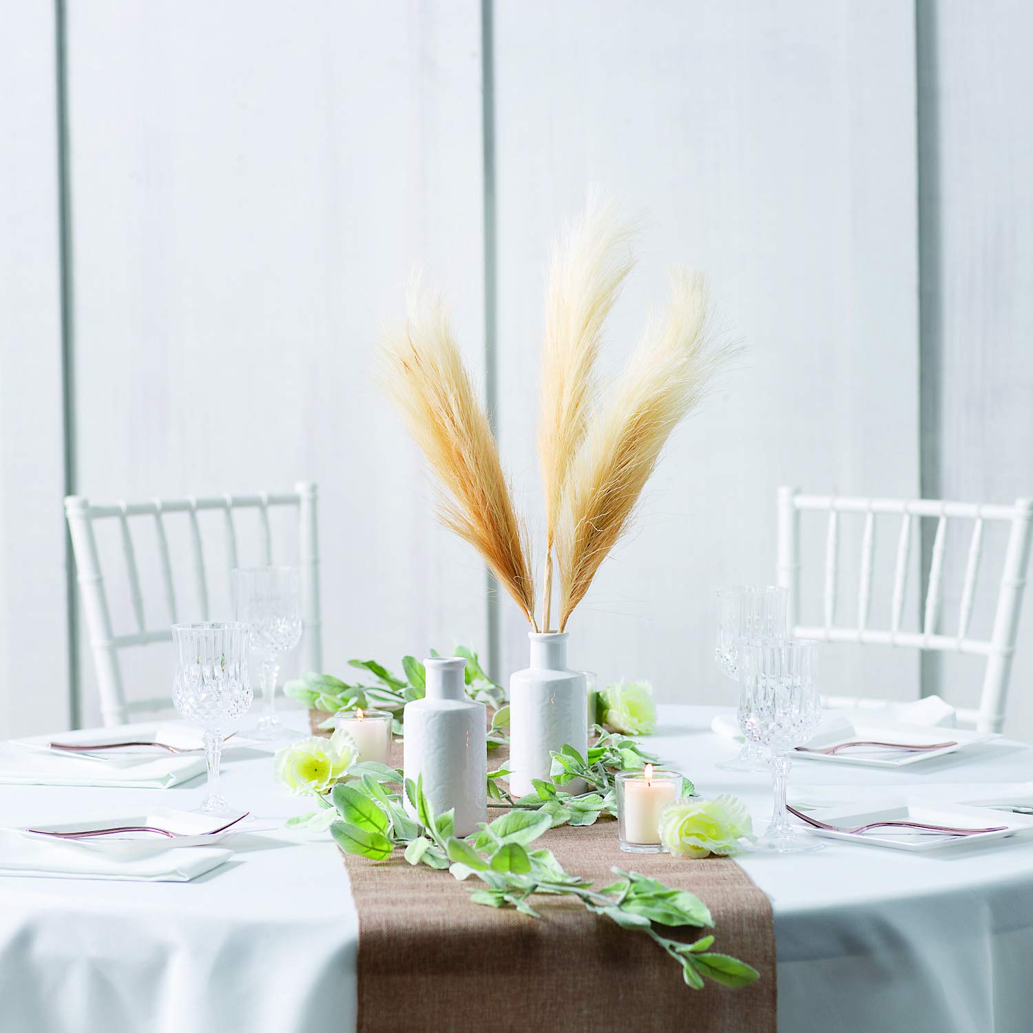 Pampas Grass Decor - 3 Piece Set for Boho Home Styling